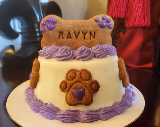 Cake with bone topper